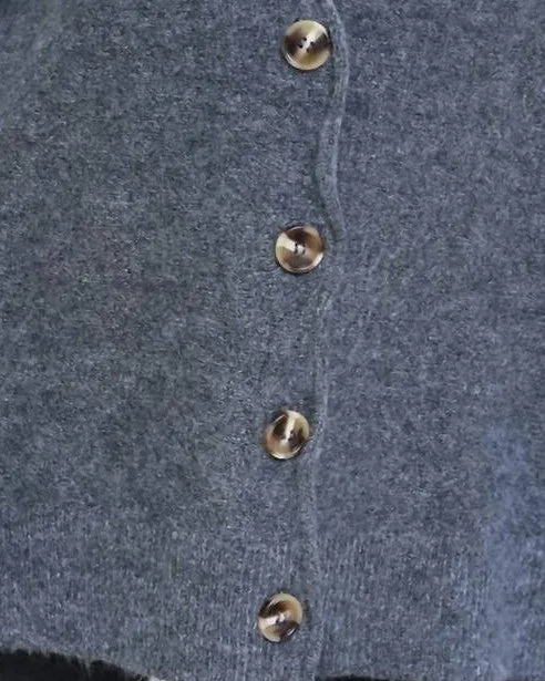 Melange Button Down Cardigan in Charcoal | Charcoal