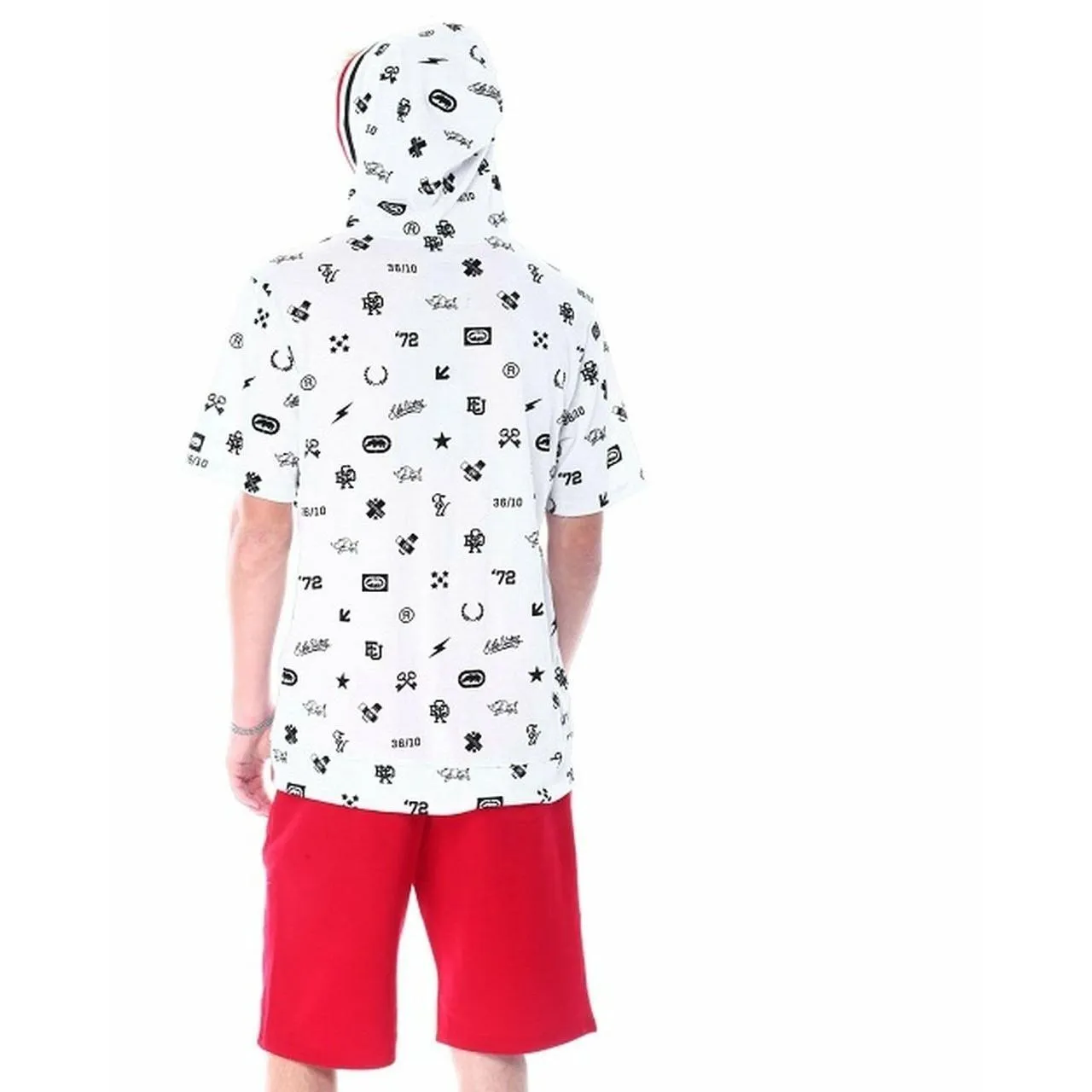 Mens Short Sleeve Pullover Ecko Hoodie Top