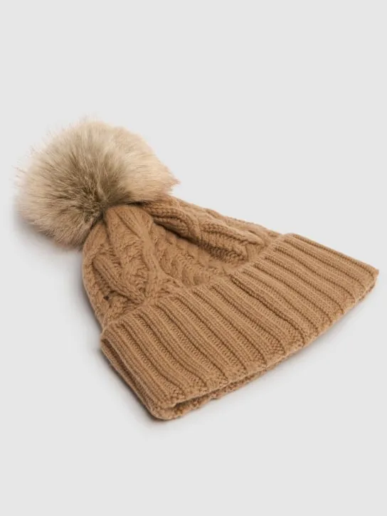 Moncler   Virgin wool blend beanie w/ pompom 