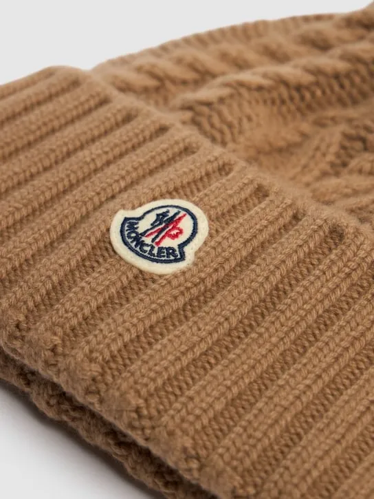 Moncler   Virgin wool blend beanie w/ pompom 