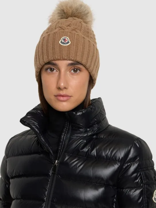 Moncler   Virgin wool blend beanie w/ pompom 