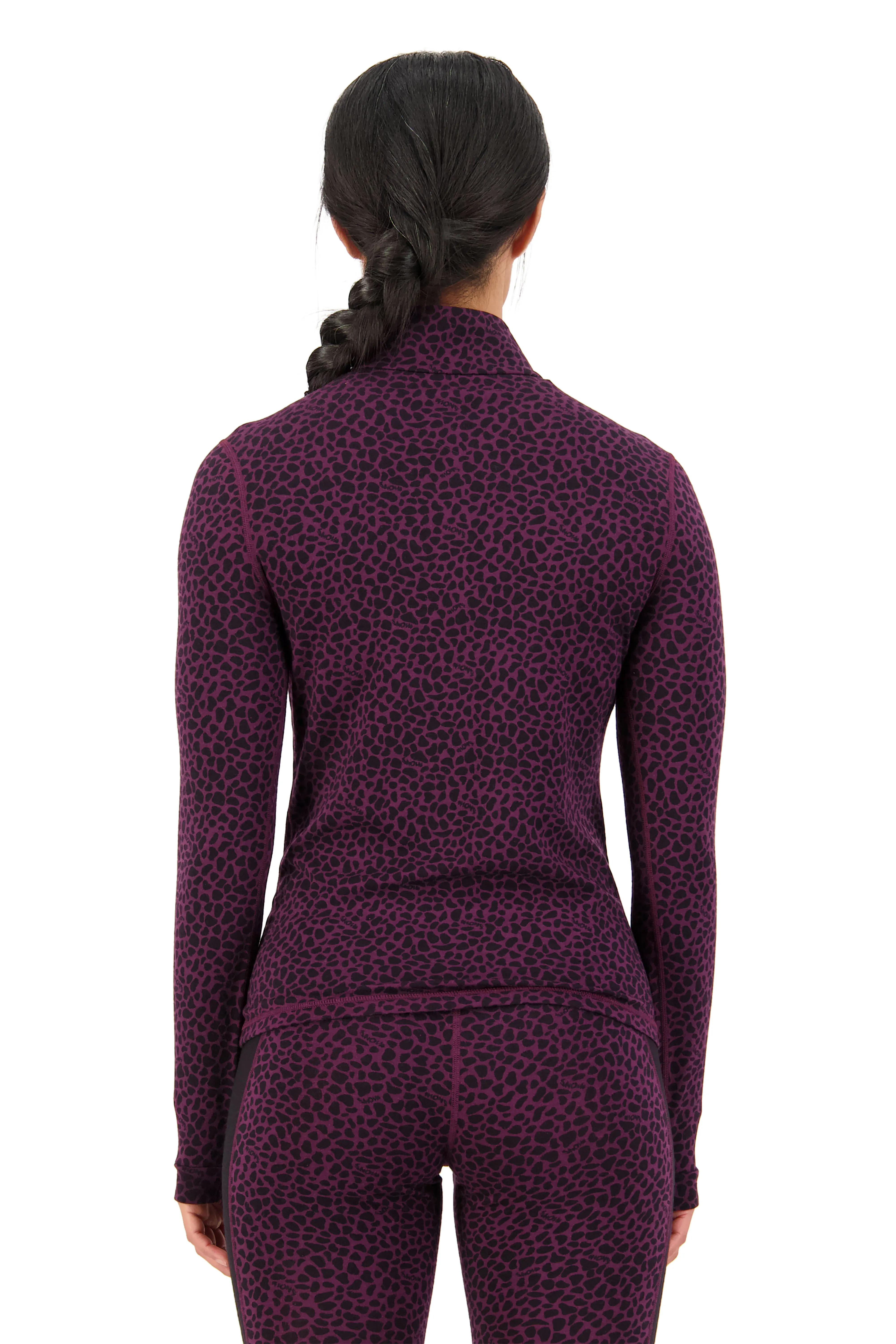 Mons Royale Women&#x27;s Cascade Merino Flex 200 1/4 Zip Winter Leopard | Buy Mons Royale Women&#x27;s Cascade Merino Flex 200 1/4 Zip Winter Leopard here | Outnorth