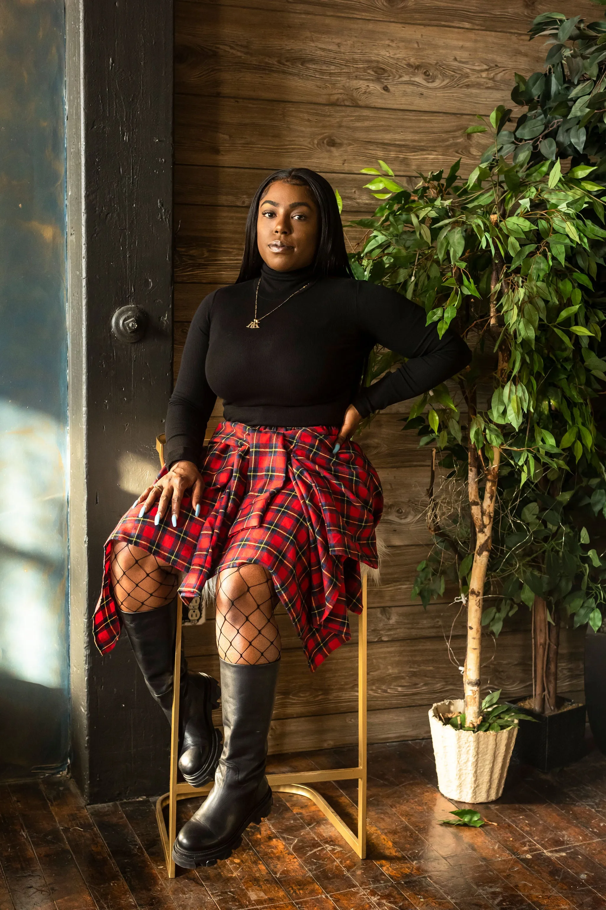 Red Plaid Skirt