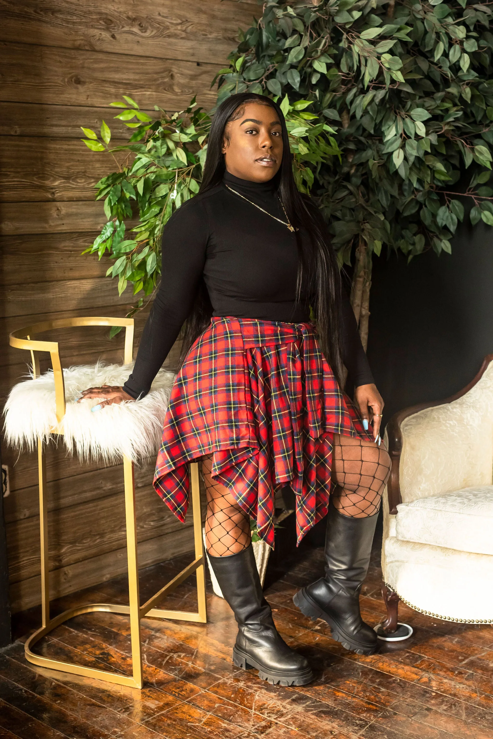 Red Plaid Skirt