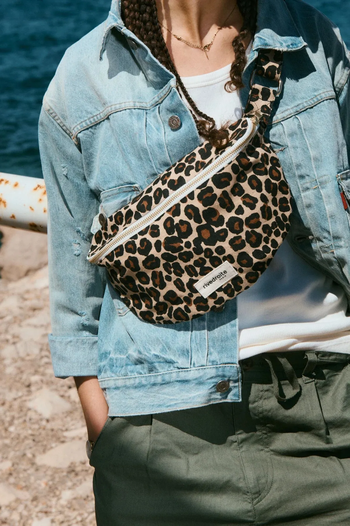 Rivedroit Custine Waist Bag Leopard Beige Sand