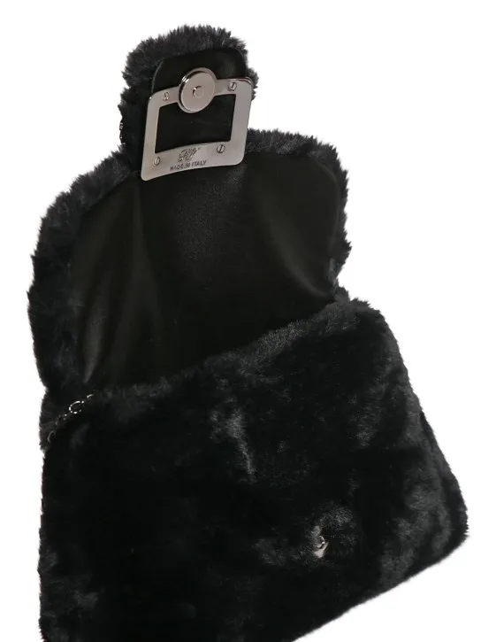 Roger Vivier   Mini RV Bouquet faux fur clutch 