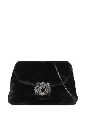 Roger Vivier   Mini RV Bouquet faux fur clutch 
