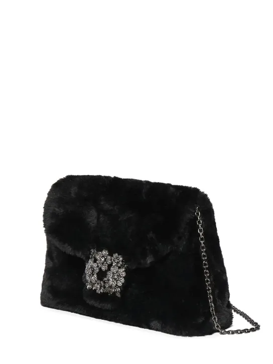 Roger Vivier   Mini RV Bouquet faux fur clutch 