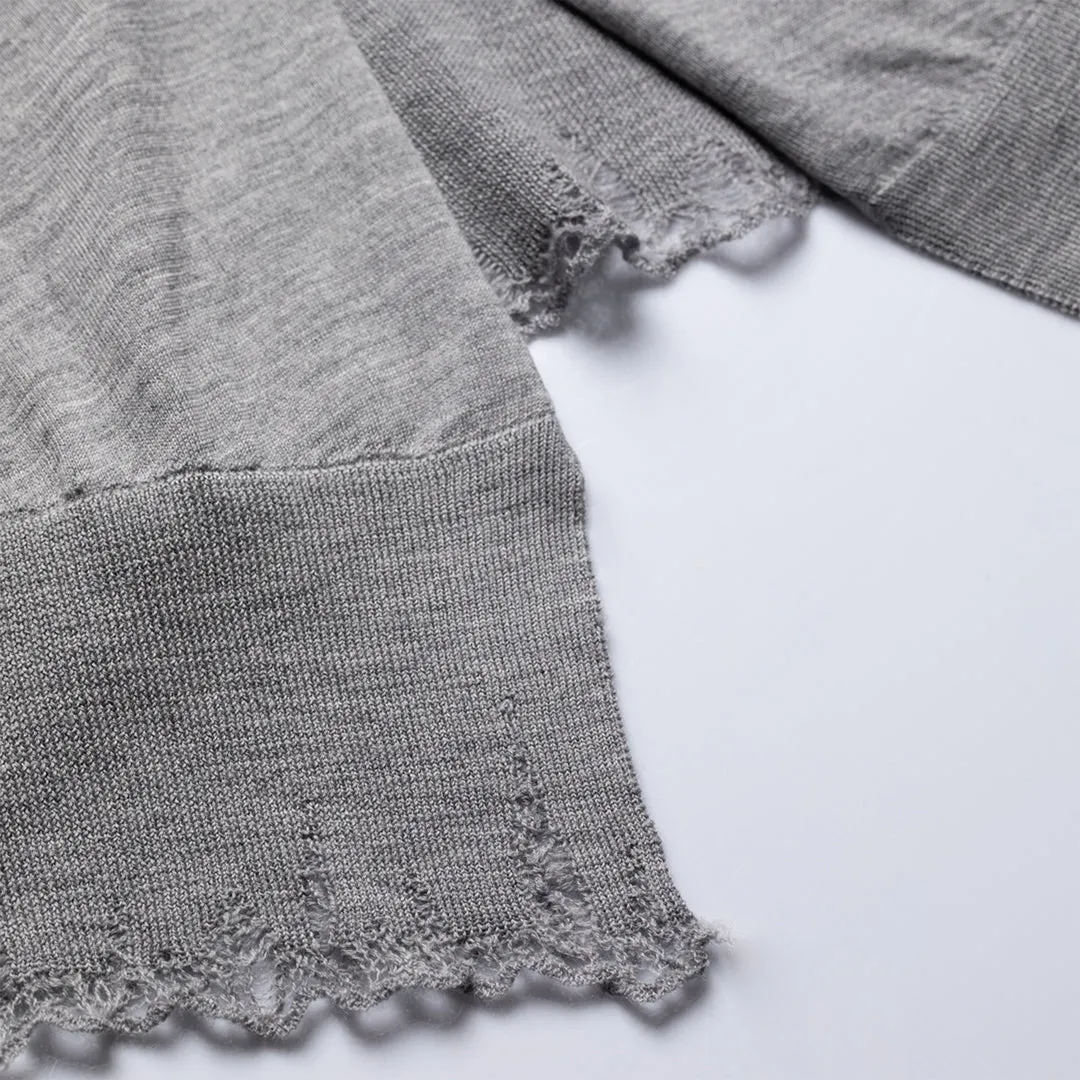 Sato - 100% Wool Turtleneck Gray Sweater