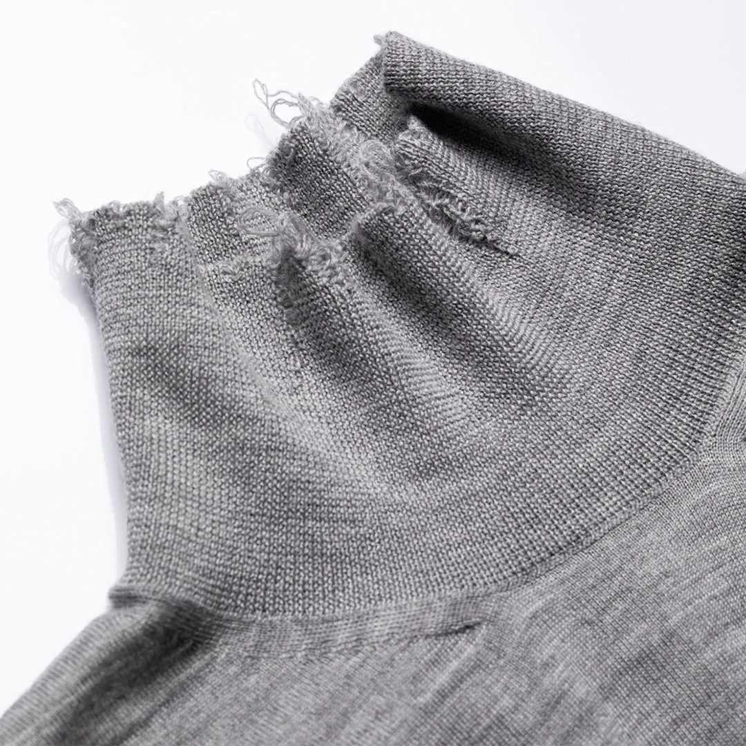 Sato - 100% Wool Turtleneck Gray Sweater