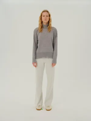 Sato - 100% Wool Turtleneck Gray Sweater