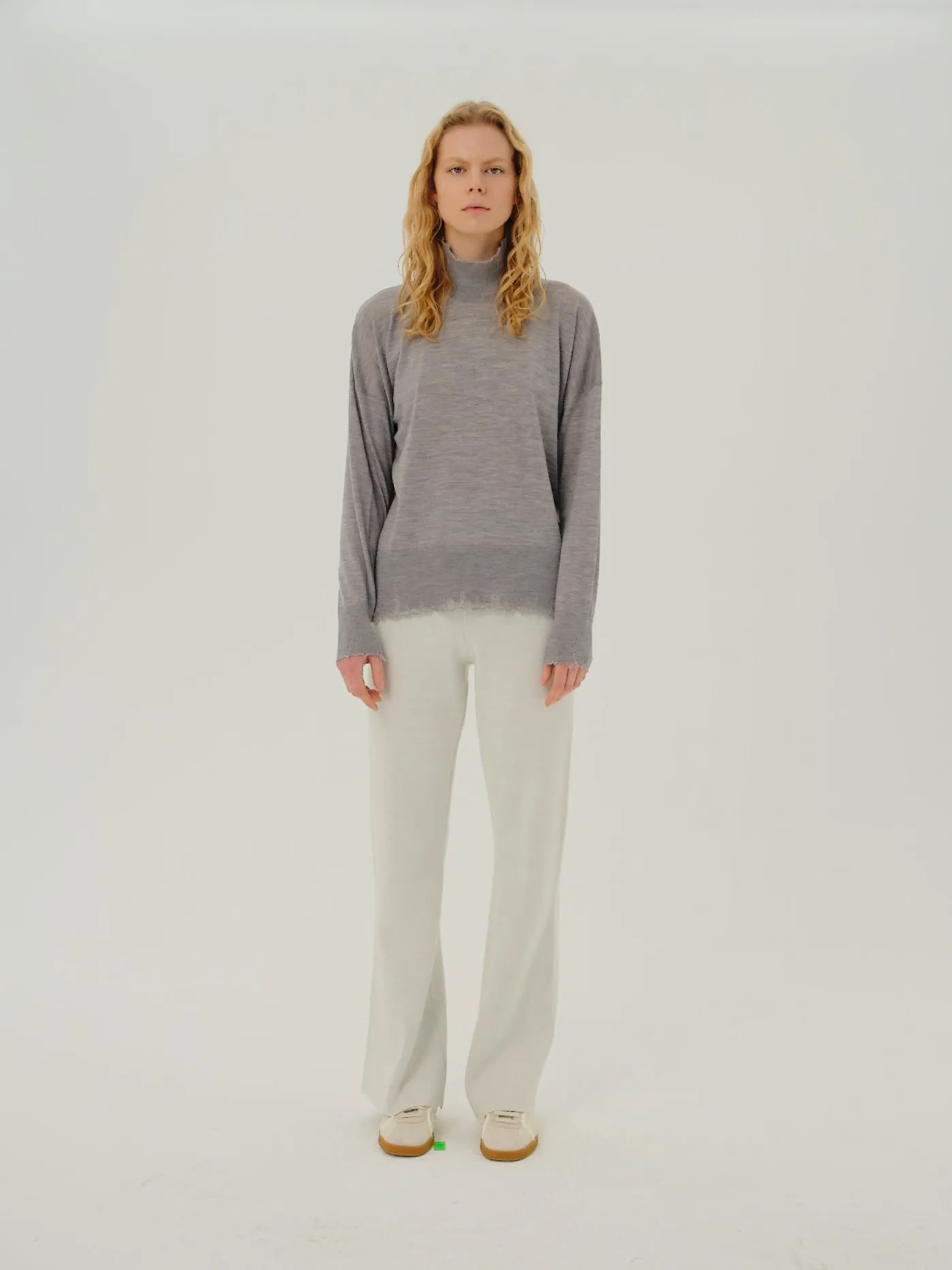 Sato - 100% Wool Turtleneck Gray Sweater