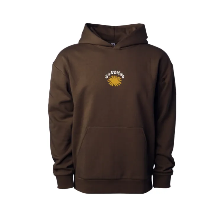 SunDiego SUNNY EMBROIDERED PULLOVER HOODIE - BROWN