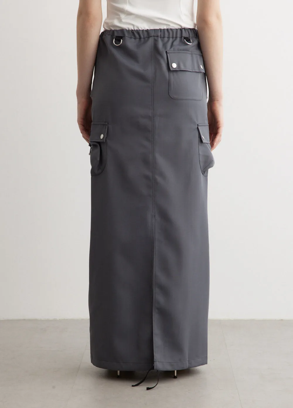 Tailored Cargo Maxi Skirt