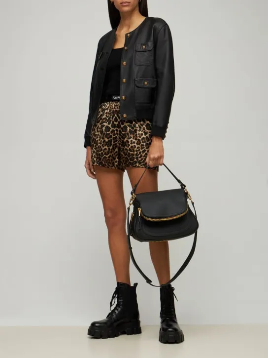 Tom Ford   Leopard print silk satin shorts 