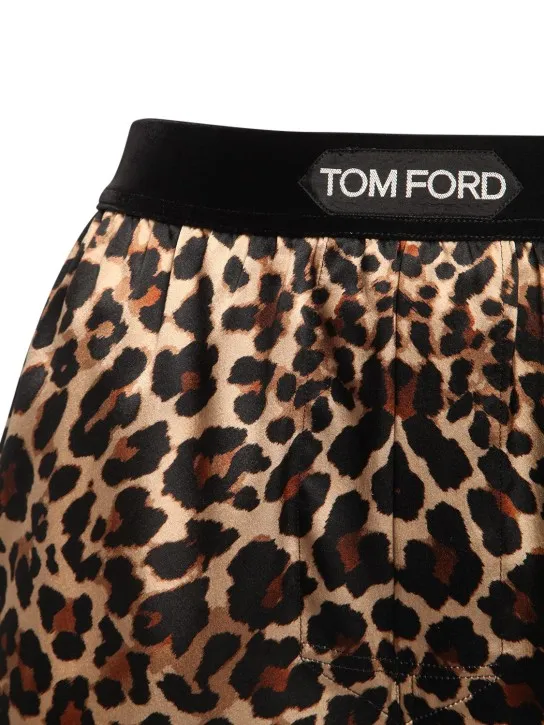 Tom Ford   Leopard print silk satin shorts 