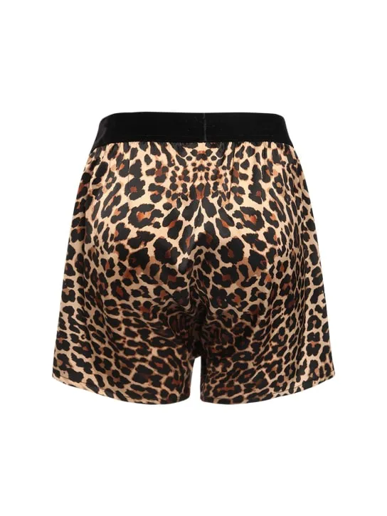 Tom Ford   Leopard print silk satin shorts 