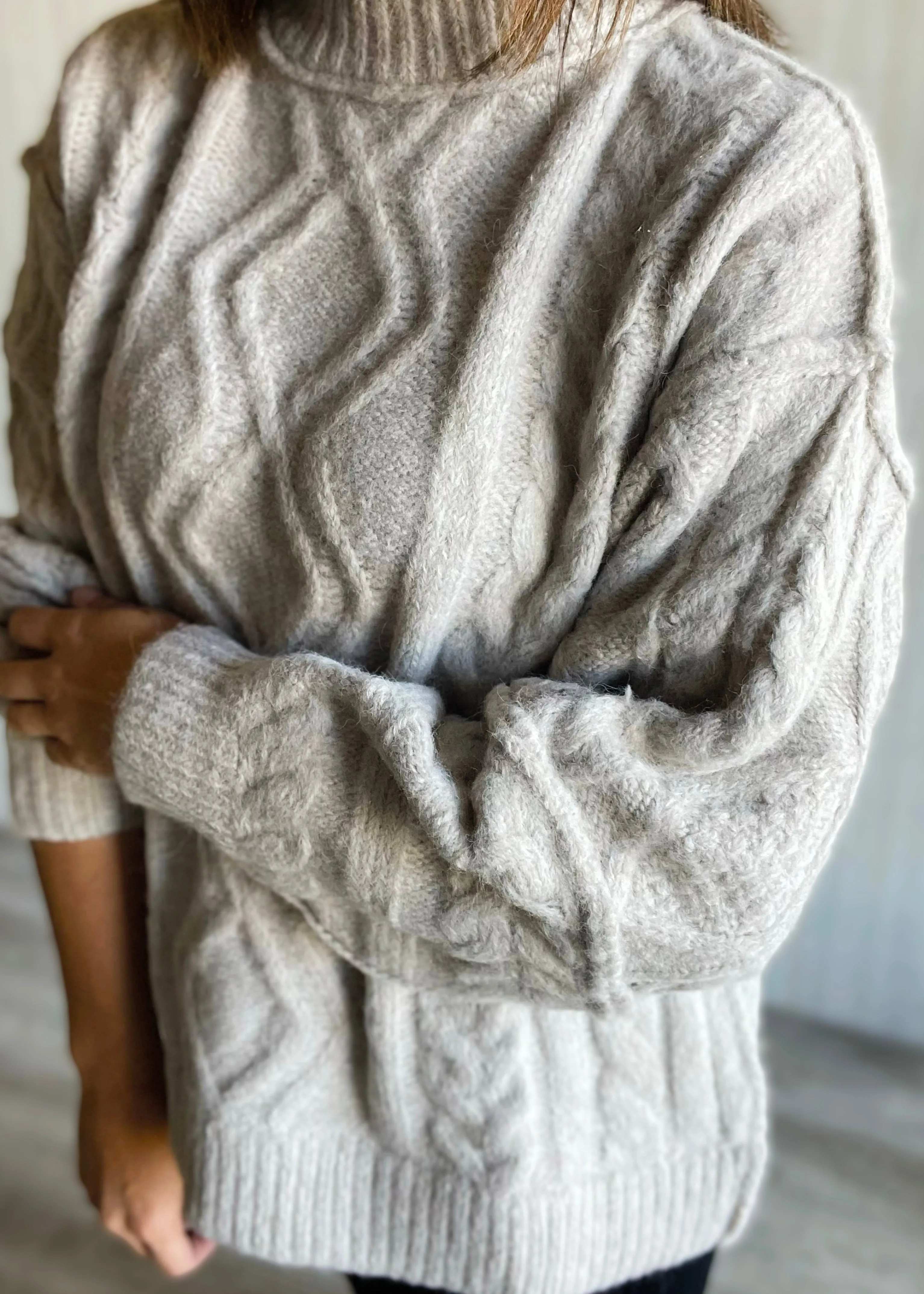 Turtleneck Cable Knit Sweater