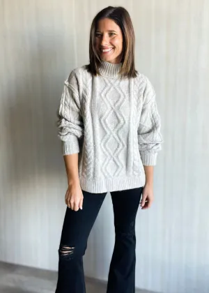Turtleneck Cable Knit Sweater