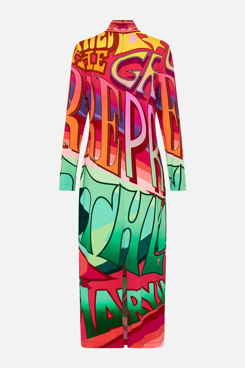 TURTLENECK JERSEY DRESS PURE PRISM