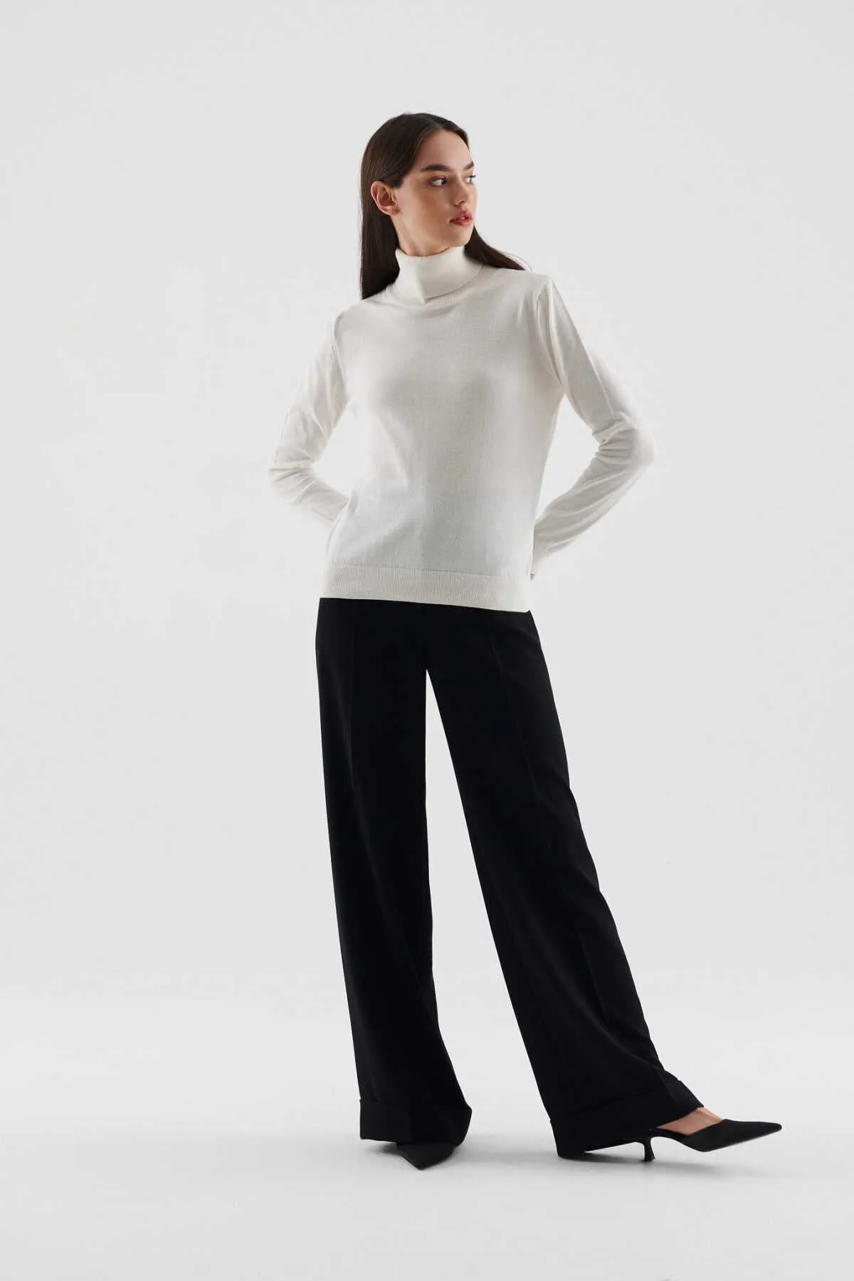 Turtleneck Knitwear Bone