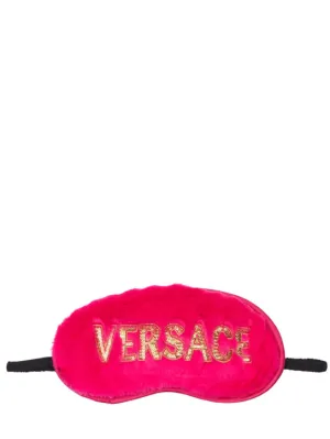 Versace   Faux fur eye mask w/sequined logo 