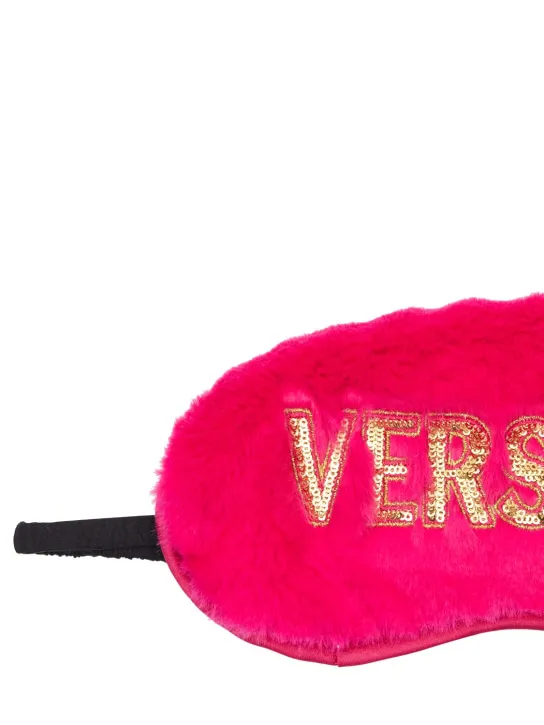 Versace   Faux fur eye mask w/sequined logo 
