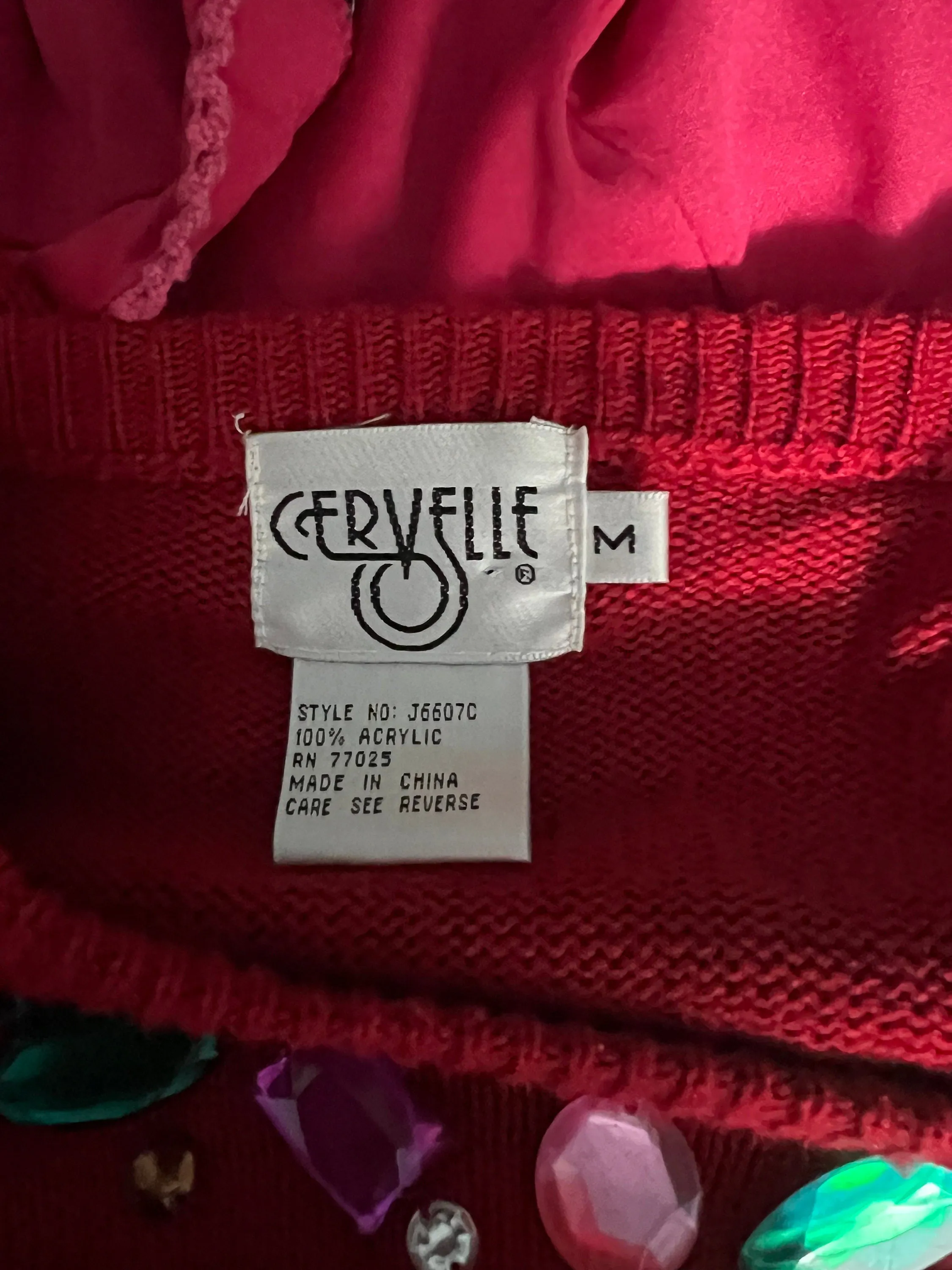 Vintage 80's red sweater dress M Cervelle