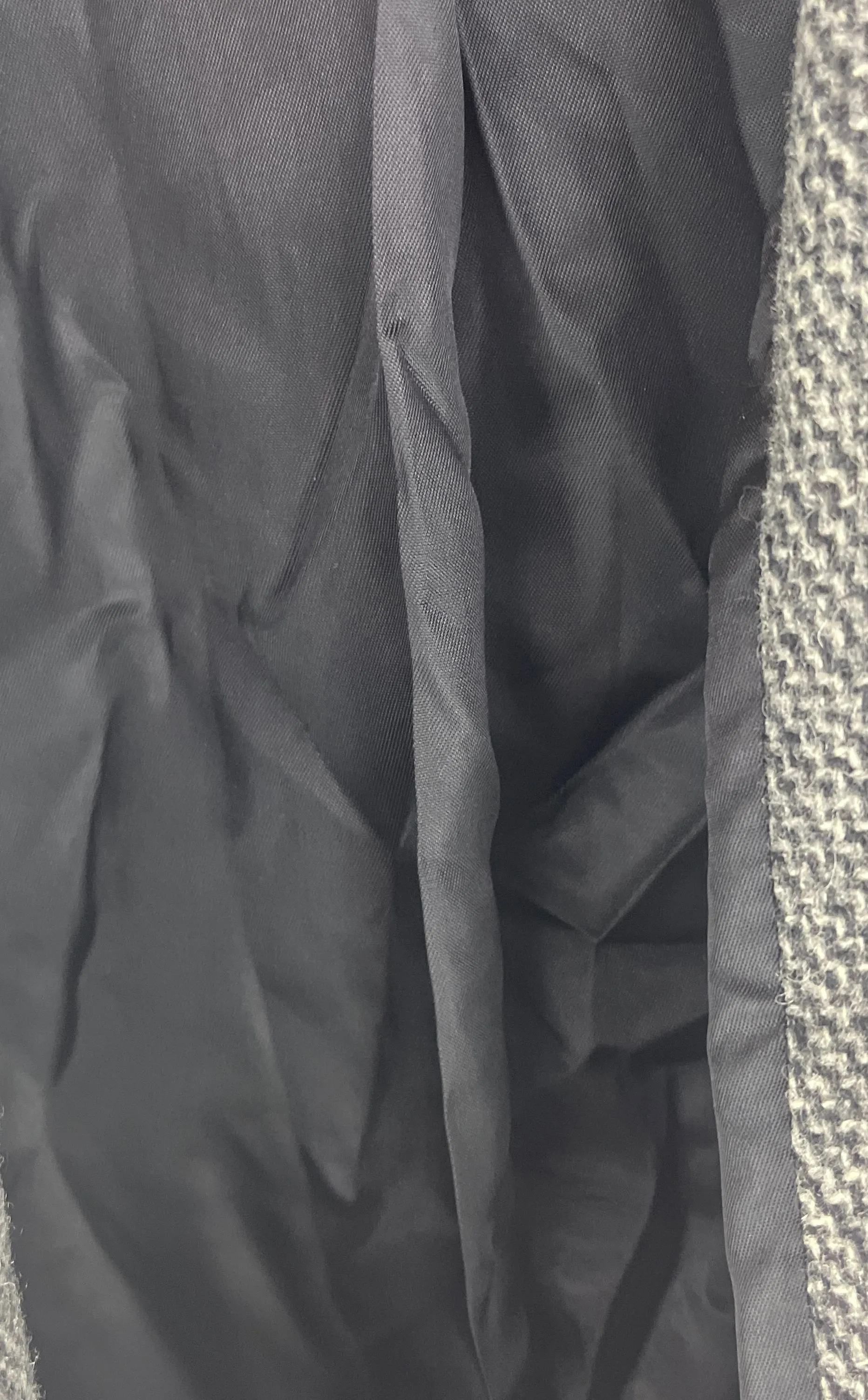 Vintage Randi Edwards Women's Gray Wool Overcoat Black Sleeves Hood Size 16W