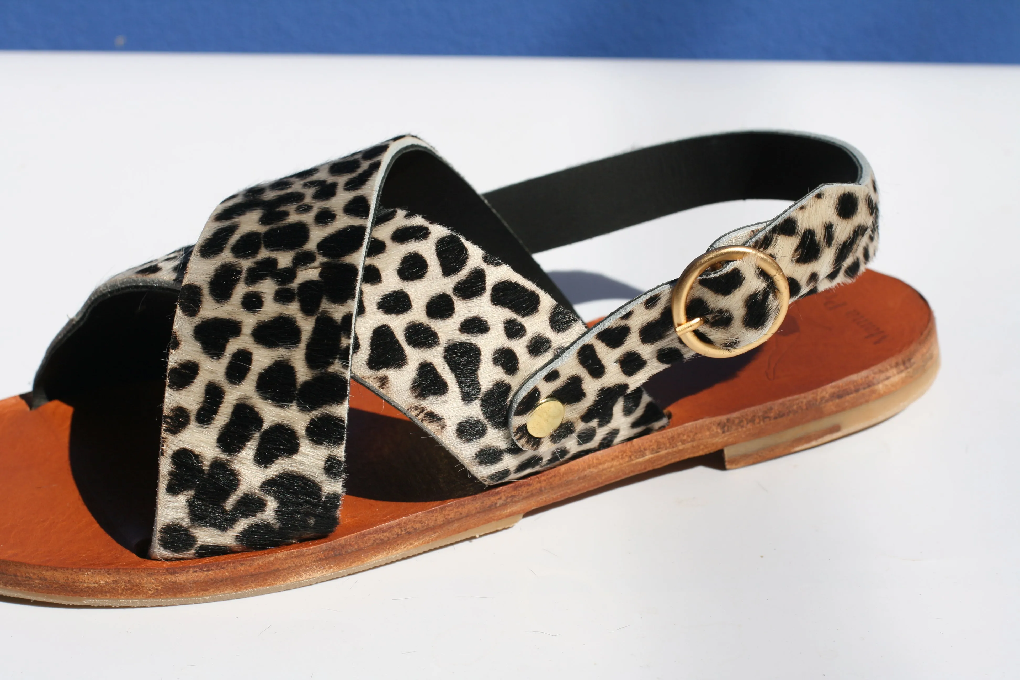 White Leo - Camel Sole - Slingback Cross Sandals