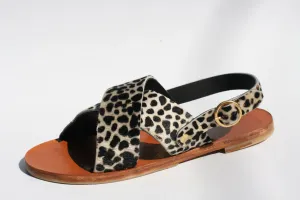 White Leo - Camel Sole - Slingback Cross Sandals