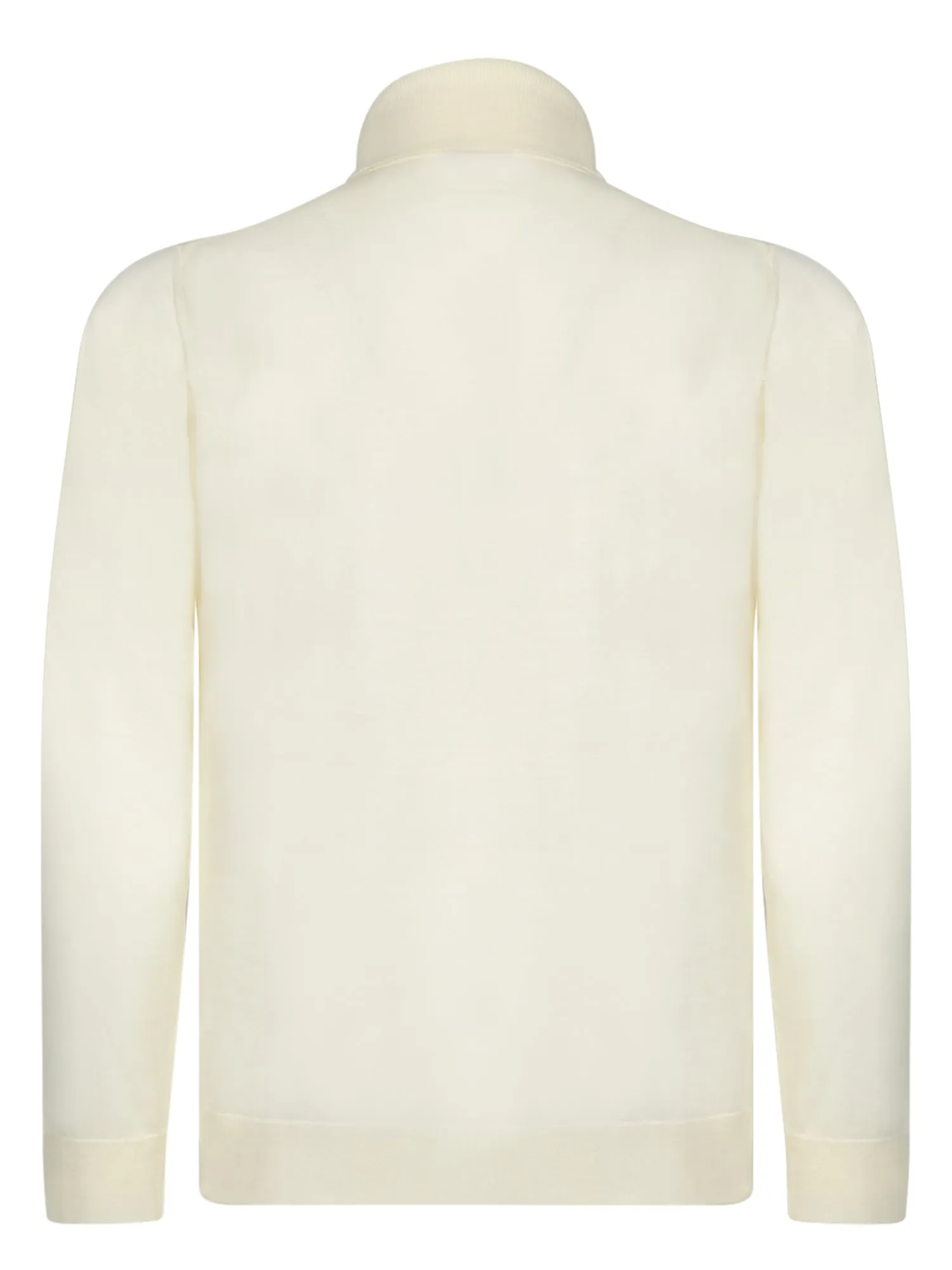 White Merino Wool Turtleneck Sweater