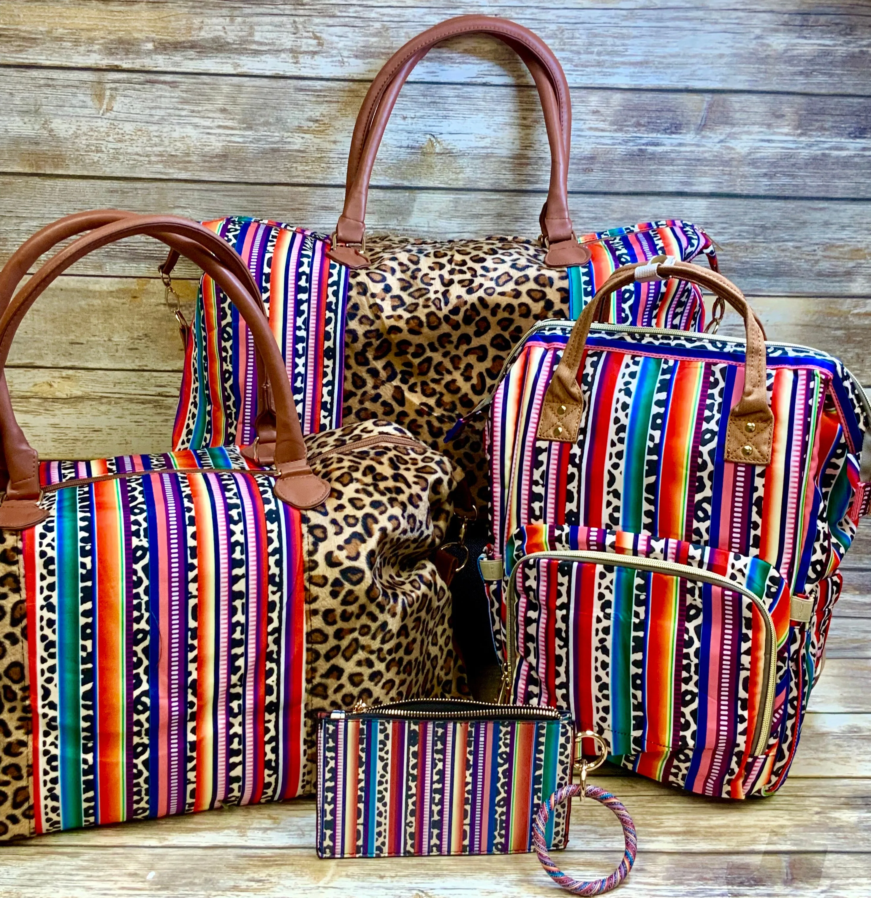 Wild Serape with Faux Fur Leopard Weekender Collection