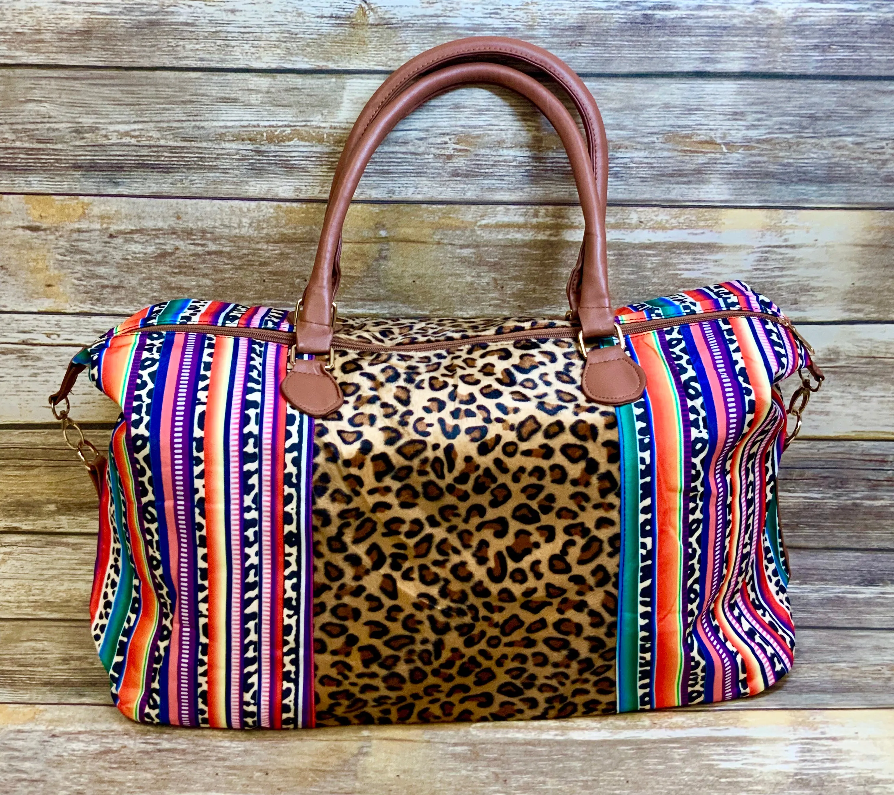 Wild Serape with Faux Fur Leopard Weekender Collection