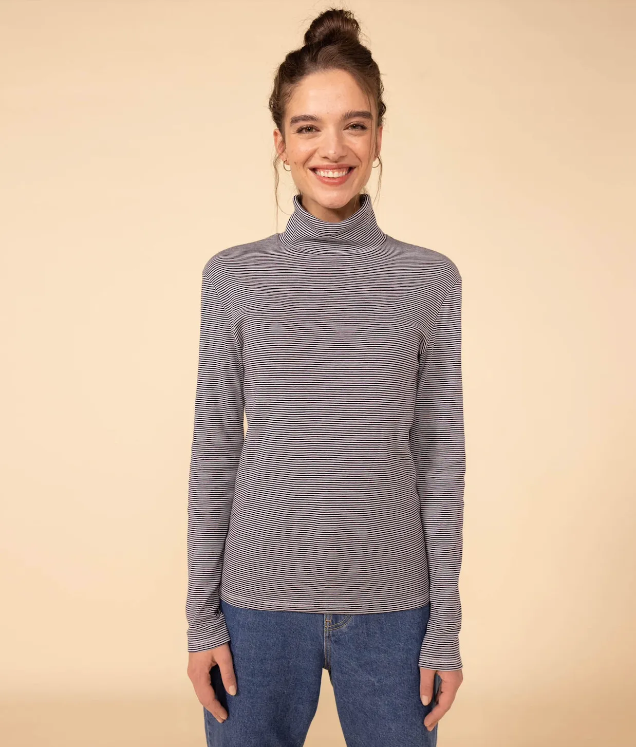 Women's Black Turtleneck - Petit Bateau FW24