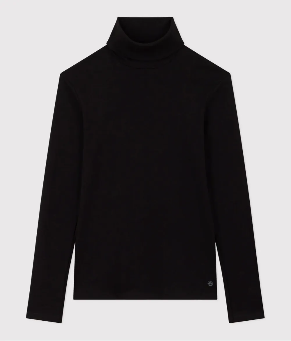 Women's Black Turtleneck - Petit Bateau FW24