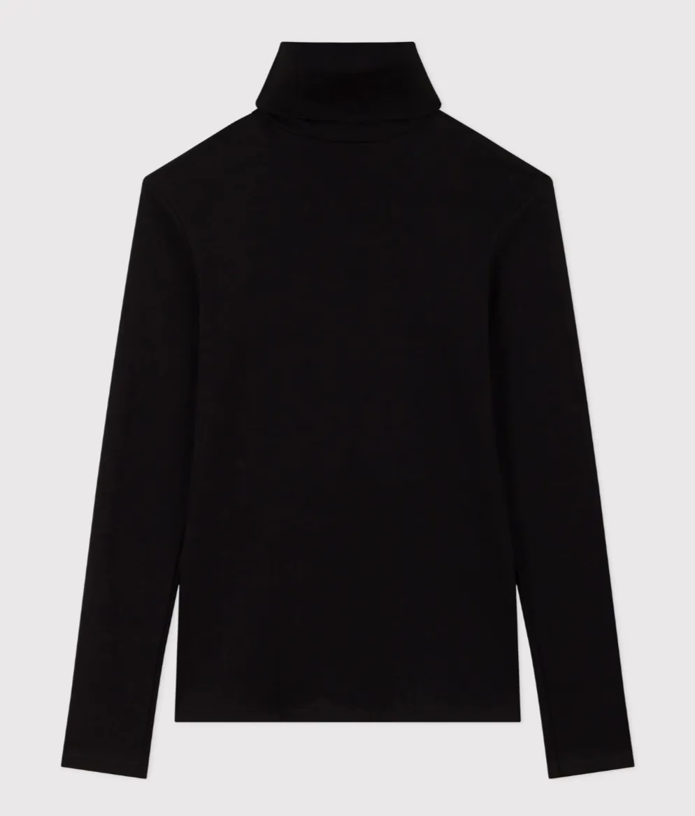 Women's Black Turtleneck - Petit Bateau FW24