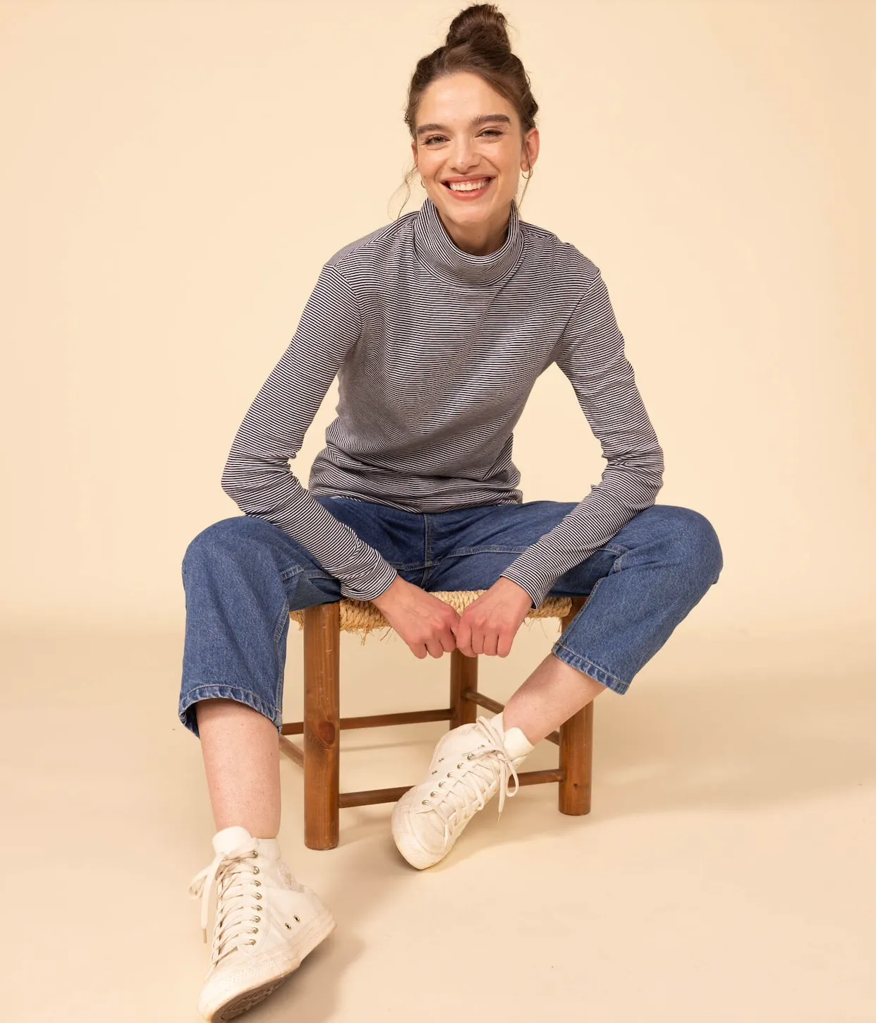 Women's Black Turtleneck - Petit Bateau FW24