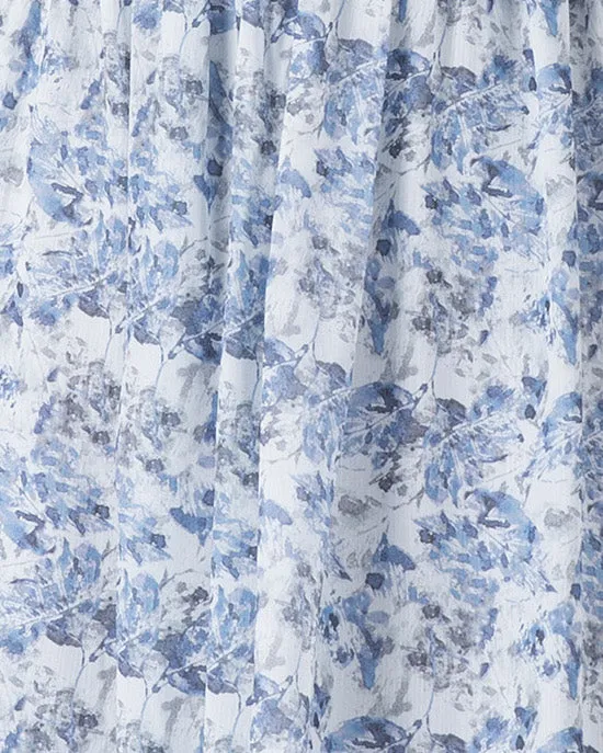 Women's Floral Print Long Ruffle Sleeve Maxi Dress | Blue White Print